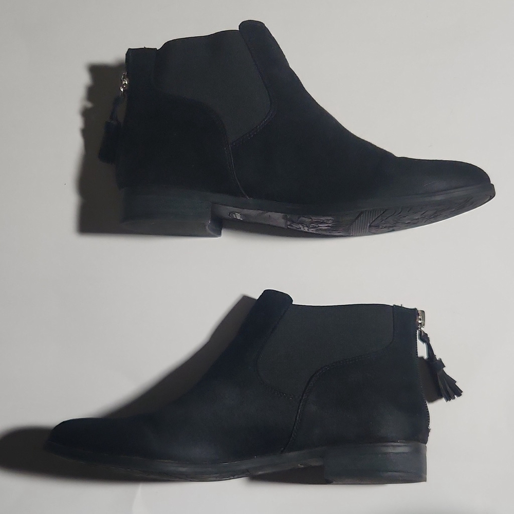 Dr. Scholl's Black Ankle Wedge Booties, Size 6.5 with Comfort Buckle Platform